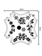 MK Kreatív 5 az 1-ben frizbi arcfestő sablon karácsonyi mintákkal (Mikulás, rénszarvas, hóember, csillag, cukorkabot), újrahasználható, gyors arcfestéshez