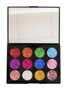 PXP L'été 12 rekeszes chunky csillámkrém paletta élénk nyári színekkel és nagyméretű glitterekkel.