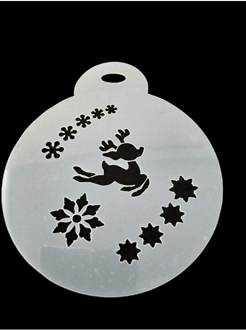 Arcfestő sablon - Karácsonyi bébi rénszarvas minta 