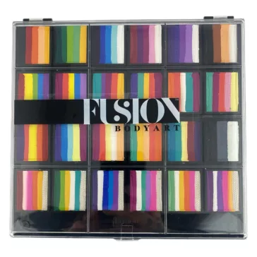 Fusion csíkos arcfesték paletta Rainbow Paradise 24db-os