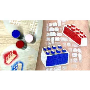 Arc és testfestő sablon - Lego építőkocka