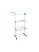 Nagy teherbírású összecsukható szárnyas ruhaszárító állvány fehér színben.