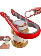 4 az 1-ben univerzális üveg és palack kupaknyitó piros színben