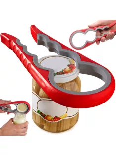 4 az 1-ben univerzális üveg és palack kupaknyitó piros színben