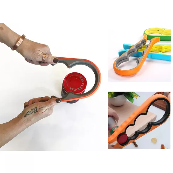 4 az 1-ben univerzális üveg és palack kupaknyitó piros színben