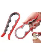 4 az 1-ben univerzális üveg és palack kupaknyitó piros színben