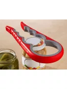 4 az 1-ben univerzális üveg és palack kupaknyitó piros színben