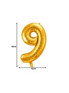 9-es szám arany fólia lufi 66 cm születésnapi dekoráció