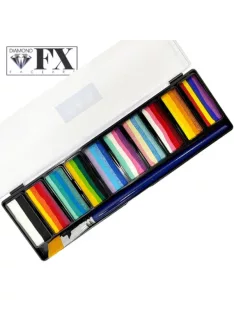 Diamond FX Fairytales csíkos arcfesték paletta 10x10g, professzionális "one stroke" festék mesebeli, tündéres árnyalatokkal, bőrbarát