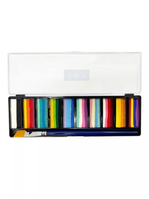 Diamond FX Fairytales csíkos arcfesték paletta 10x10g, professzionális "one stroke" festék mesebeli, tündéres árnyalatokkal, bőrbarát