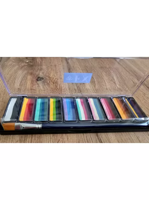 Diamond FX Fairytales csíkos arcfesték paletta 10x10g, professzionális "one stroke" festék mesebeli, tündéres árnyalatokkal, bőrbarát