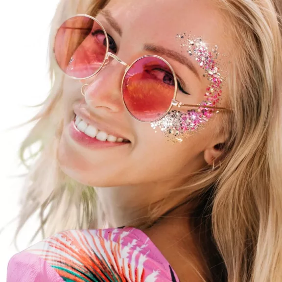 Fantasy nagyszemcsés csillámzselé - Flamingo fiesta