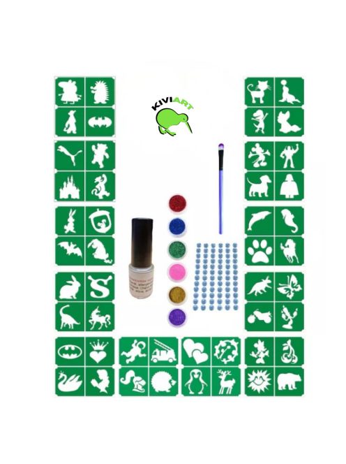 KiviArt vegyes mintás csillámtetkó készlet strasszkövekkel