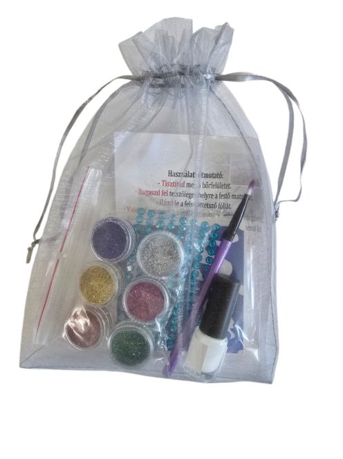 KiviArt vegyes mintás csillámtetkó készlet strasszkövekkel