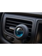 Szellőzőrácsra csíptetett elegáns autós légfrissítő 50 ml-es utántöltővel és forgó ventilátorral. Tökéletes autós kiegészítő.