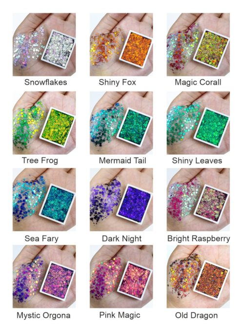 KiviArt Glitter Cream 'Mystic Orgona' irizáló lila csillámkrém arcra és hajra