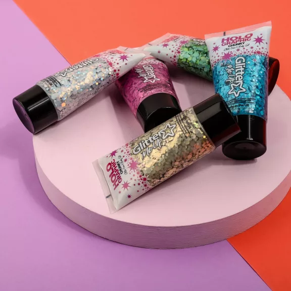 Holographic nagyszemcsés csillámzselé - Princess pink