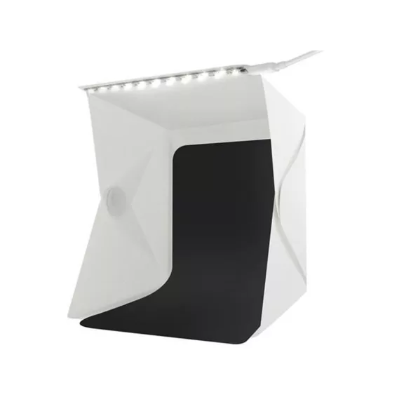 Árnyékmentes Fotóbox 20 LED-del - Mini Studio Termékfotózáshoz (24x22x24 cm)