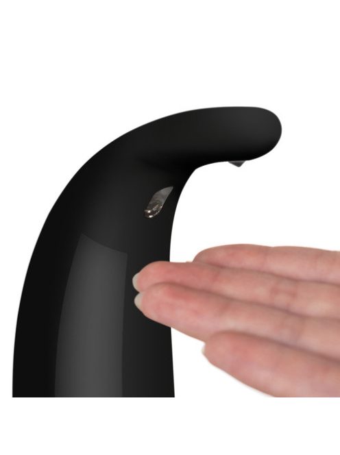 Ruhhy fekete színű, érintésmentes (szenzoros) automata szappanadagoló 300ml-es tartállyal, modern fürdőszobákba és konyhákba