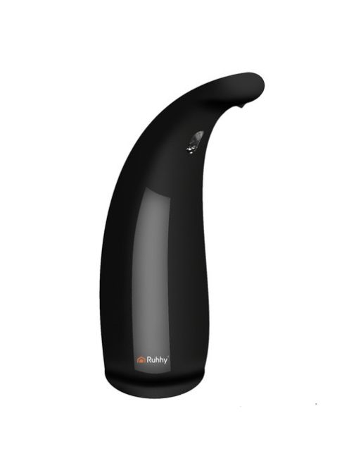 Ruhhy fekete színű, érintésmentes (szenzoros) automata szappanadagoló 300ml-es tartállyal, modern fürdőszobákba és konyhákba