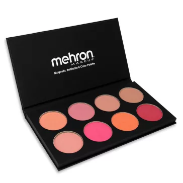 Mehron CHEEK Powder Palette – 8 Színű Púderpirosító Paletta, matt finis, kontúrozáshoz