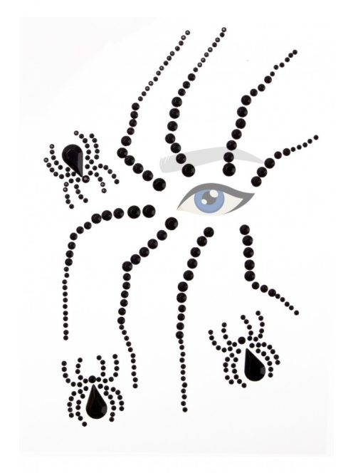 Strasszkő öntapadós arcra - Pók