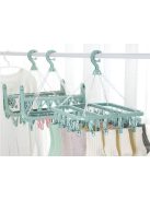 Zokni-, alsónemű- és ruhaszárító akasztó, 32 darabos csipesszel, helytakarékos és praktikus