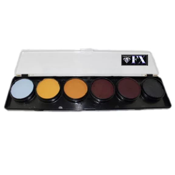 Diamond FX BEAST 6 színű arcfesték készlet 6x10g, professzionális vízbázisú festék, állatias és karakteres színek, Halloweenre, bőrbarát