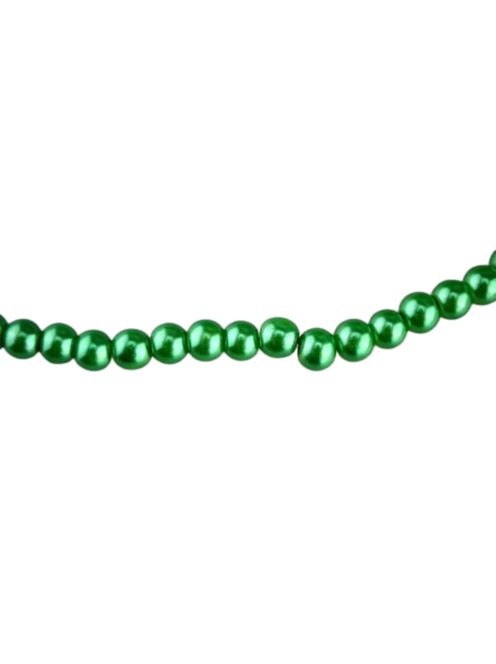 Viaszgyöngy füzér, mohazöld 80cm (6 mm szemek)