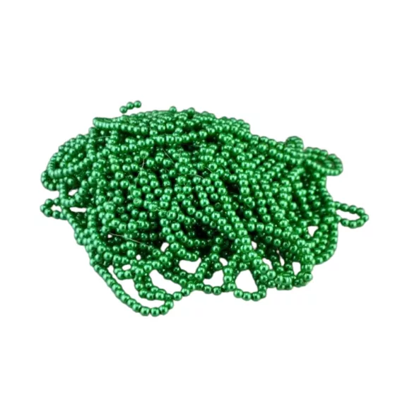 Viaszgyöngy füzér, mohazöld 80cm (6 mm szemek)