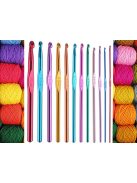 Horgolótű készlet alumínium 12db/cs