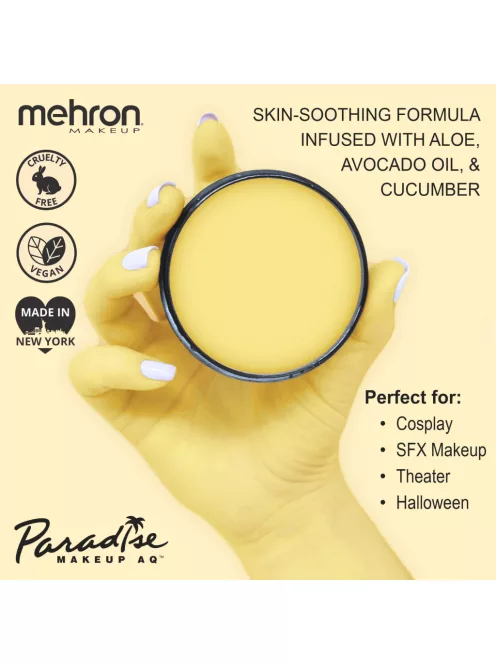 Mehron Paradise Makeup AQ Pastel Yellow (40 g) – Pasztell sárga arcfesték, vízbázisú testfesték