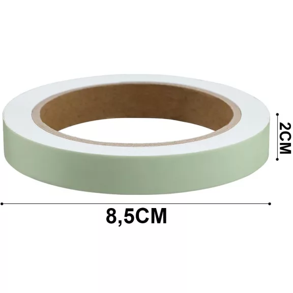 2 cm széles fluoreszkáló szalag, sötétben világító öntapadós vinil fólia 3 méter hosszban, menekülési útvonal jelöléséhez