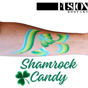 Fusion Body Art Shamrock Candy rózsaszín-fehér csíkos arcfesték split cake hercegnő koronák és rózsák festéséhez One Stroke technikával