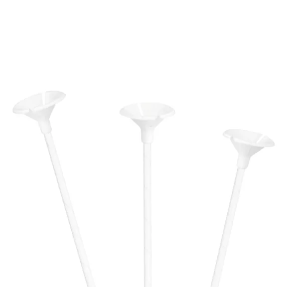 PartyPal ECO fehér papír lufitartó pálcikák kupakkal 35 cm 10 db