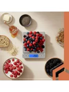 Ruhhy precíziós grammmérleg 2 kg-ig, 0,1 g pontossággal, rozsdamentes acél felülettel és 2 db mérőtállal
