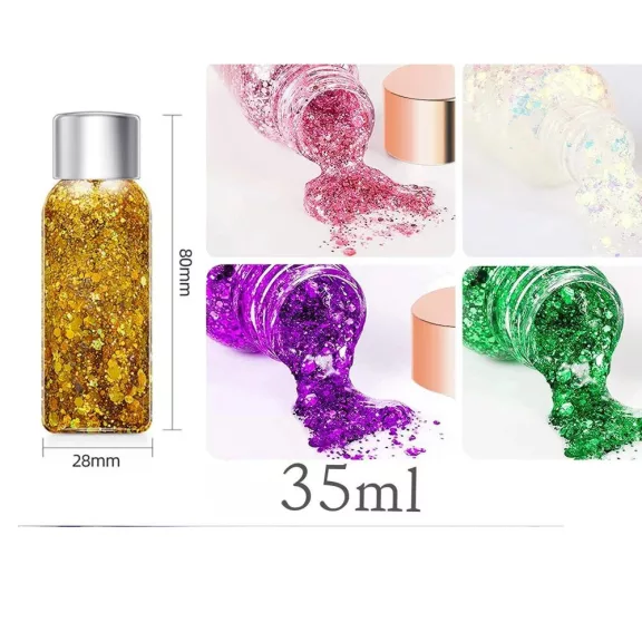 Laura Serna Chunky face and Body glitter gel - Kék