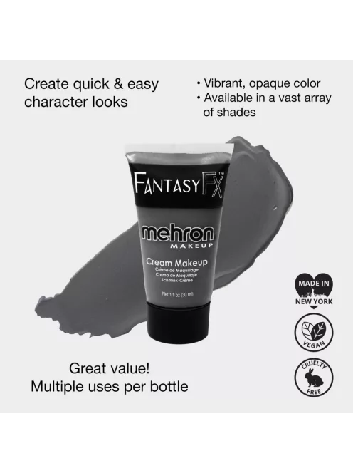 Mehron Fantasy FX Monster Grey (30ml) – Szörny szürke krémfesték, vízbázisú Frankenstein smink alap