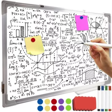 Maaleo 60x40cm-es szárazon törölhető mágneses falitábla, filctollakkal, mágnesekkel és szivaccsal irodai vagy otthoni használatra