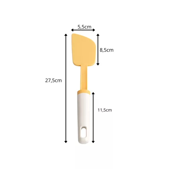 Műanyag konyhai spatula tészták, krémek és lekvárok kikaparásához
