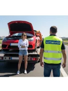 Autómentés feliratú láthatósági mellény, neon sárga fényvisszaverő biztonsági mellény, autómentő munkavédelmi felszerelés