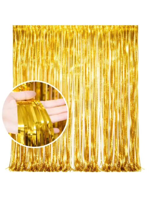 Arany dekorációs fólia függöny öntapadós fotóháttér születésnapra és esküvőre