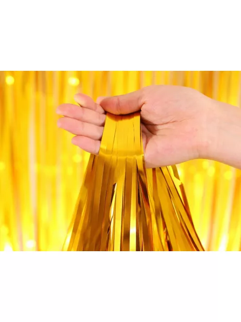 Arany dekorációs fólia függöny öntapadós fotóháttér születésnapra és esküvőre