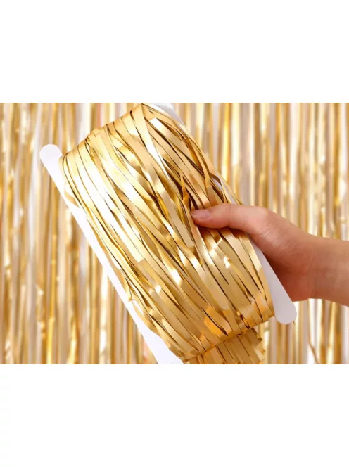 Arany dekorációs fólia függöny öntapadós fotóháttér születésnapra és esküvőre