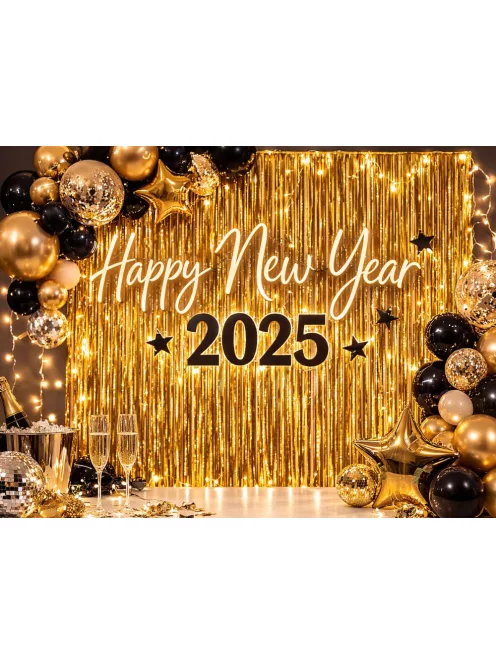 Arany dekorációs fólia függöny öntapadós fotóháttér születésnapra és esküvőre