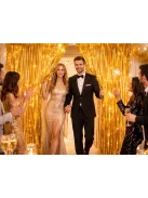 Arany dekorációs fólia függöny öntapadós fotóháttér születésnapra és esküvőre