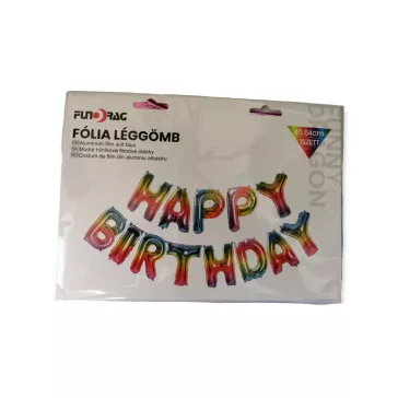 Fólia lufi Happy Birthday felirat 40 cm nagy méret
