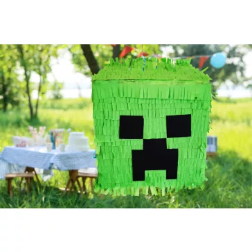 Minecraft stílusú, pixel mintás tölthető pinyáta gyerekzsúrra