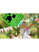 Minecraft stílusú, pixel mintás tölthető pinyáta gyerekzsúrra