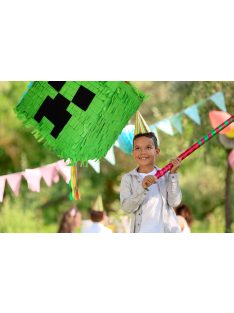 Minecraft stílusú, pixel mintás tölthető pinyáta gyerekzsúrra